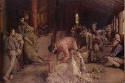 Tom roberts Shearing the rams oil painting